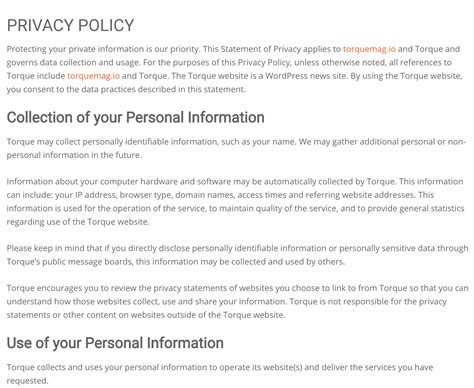 dating site privacy policy